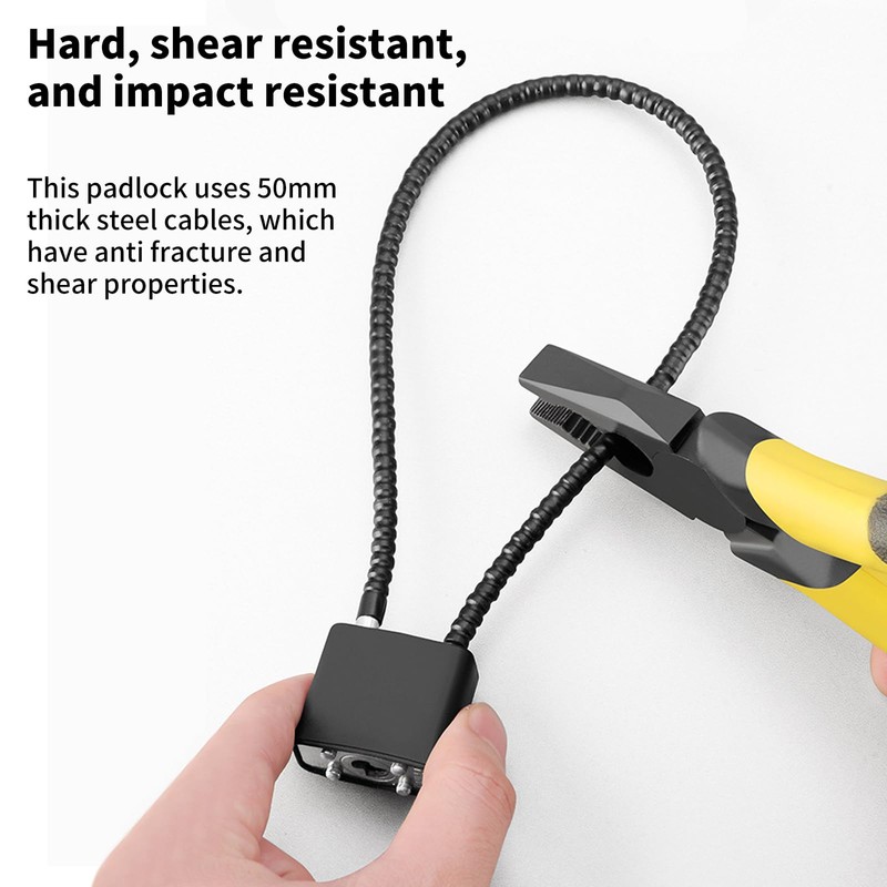 Oiieco 2 Pcs Steel Rope Padlocks, Long Padlocks with Keys