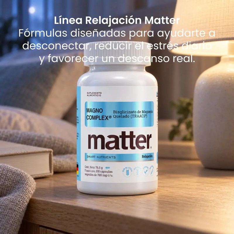 Matter Magno Complex Bisglicinato De Magnesio Quelado, Alta absorción, Apoyo