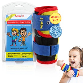 NIPIT Age 2-7 Thumb Sucking Habit STOP for Kids, Best Toddler Finger Sucking Prevention. #1 Pediatric Dentist Rated, since 2014, Keep Fingers Uncovered to Develop and Play, INCLUDES Motivation Program