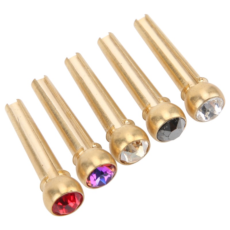 5Pcs Guitar Bridge Pin String Peg Brass Endpin Accessory Replacement