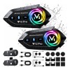 2 Pcs Y12pro Intercomunicador Bluetooth Para Cascos De Moto