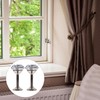 GRIRIW 2pcs Elegant Silver Diamond Curtain Tiebacks Drapery Hooks for