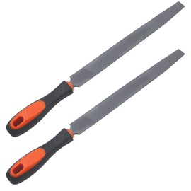 Shinelan 10" Handy File for Plastic Laminate Edge Finishing，Second Cut Grade High Carbon Hardened Steel Flat Mill File (10 in Half Round File 2pcs)