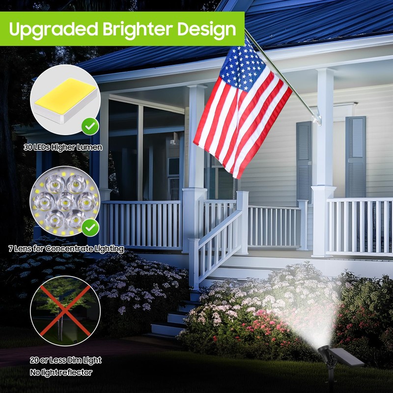 4-Pack Solar Spot Lights for Outside, 30LEDs Solar-Powered Lights Outdoor