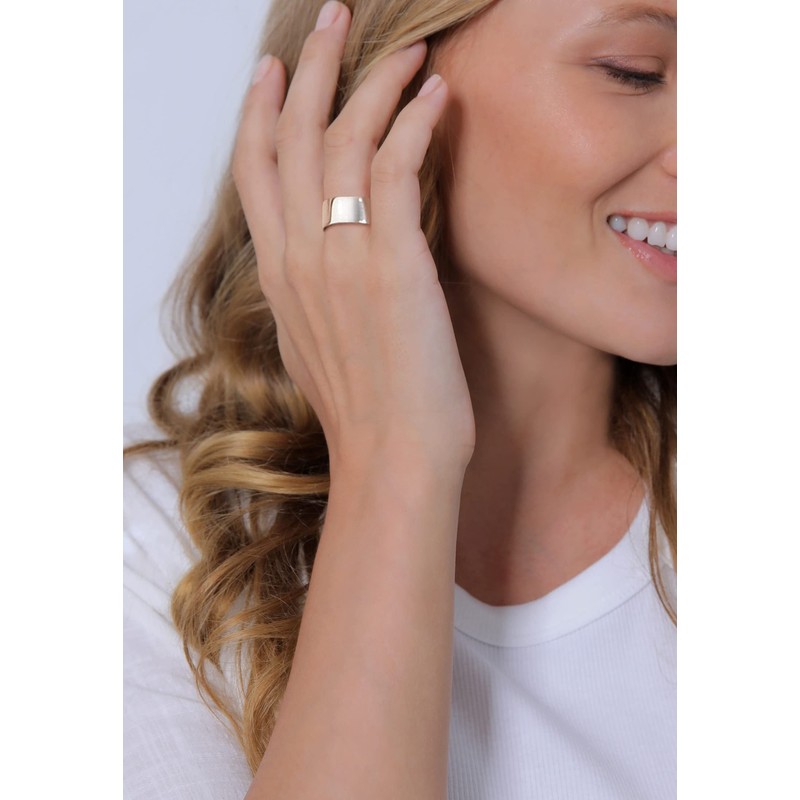 Elli Basic Geo Women's Stacking Ring in 925 Sterling Silver,