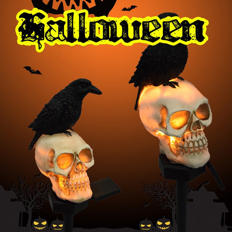All Saint's Day Solar Powered Lights Skull Crow Pumpkin LED
