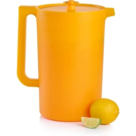 Tupperware Impressions Classic Sheer 1 Gallon Pitcher with Lid in Papaya, Dishwasher Safe and BPA Free, Mess-Free, Reusable Plastic Pitcher with Extra Large Capacity