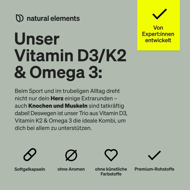 Vitamin D3 + K2 + Omega 3 - Premium: 99.7+%