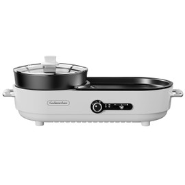Hot Pot with Grill, Korean BBQ Grill Indoor Hotpot Pot Electric Combo 2 in 1, Removable Hotpot Pot,Grill Smokeless Non-stick Separate Dual Temperature Control for 2-10 People (V2)