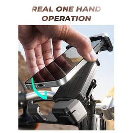 LISEN Motorycle Phone Mount Anti Vibration, [Tightly Fixed] 2024 Upgrade Bike Phone Holder Handlebar, Quick Lock Phone Mount for Motorcycle Mountain Bike, Motorcycle Holder for 4.7-7" Cell Phones,Red