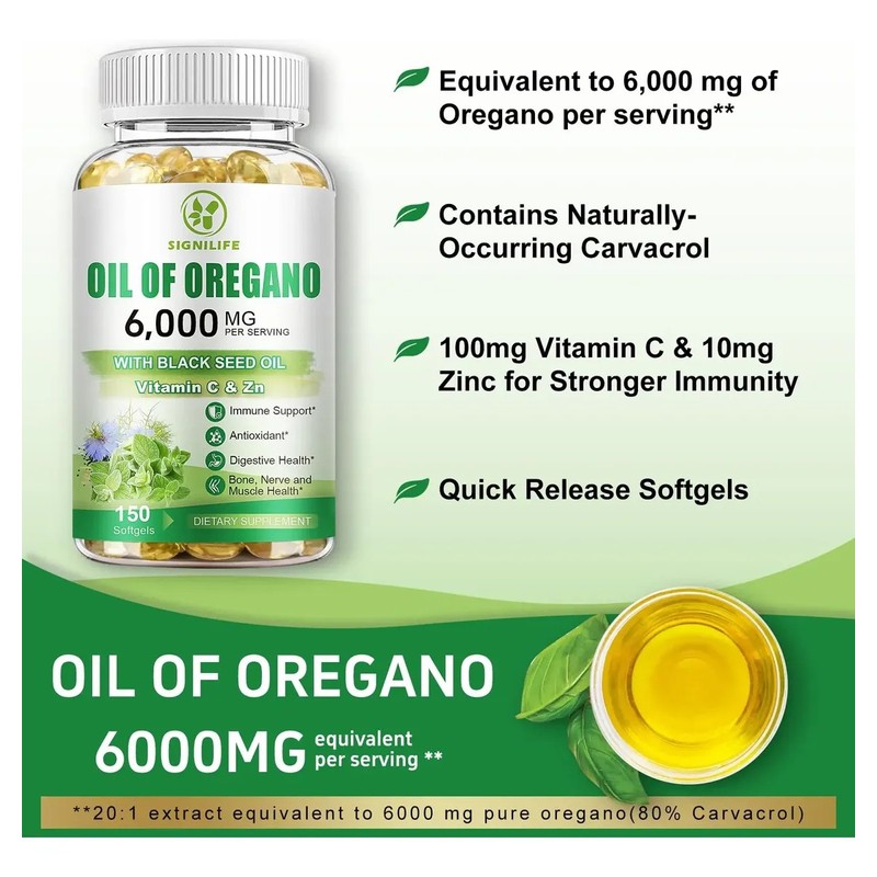 Cápsulas De Aceite De Orégano 6000mg - Signilife