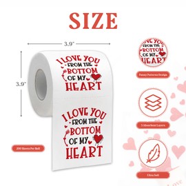 Valentines Day Gifts for Him Her, Funny Toilet Paper for Women Men, Valentine's Day Bathroom Decorations, Novelty Anniversary Birthday Gag Gift for Boyfriend Girlfriend Husband Wife