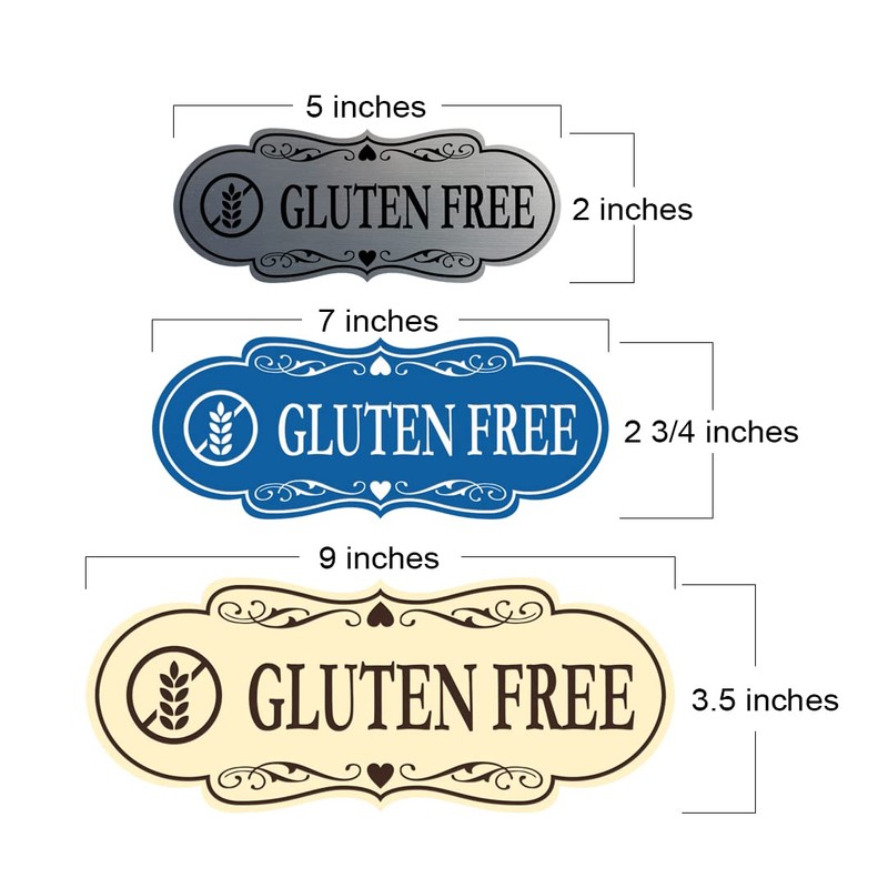 Designer Gluten Free Sign (Black) - Medium