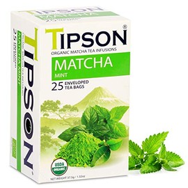 Tipson Té Verde Matcha Orgánico - Menta - 25 Bolsitas De Doble Cámara Con Sobre De Aluminio - KetoPaleo                                               
