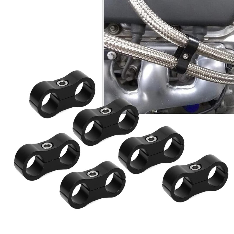 10PCS 6AN Hose Separator Clamp Aluminum Alloy Fuel Line Separator