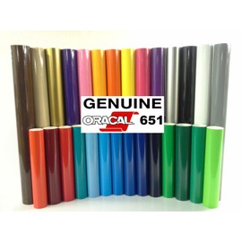 ORACAL 651 Multi-Colored Vinyl Solvent-Based Adhesive-Backed Calendared Wrap Decals W/ Yellow Multi-Purpose Squeegee (12 Inches x 5 Feet, Forest Green)