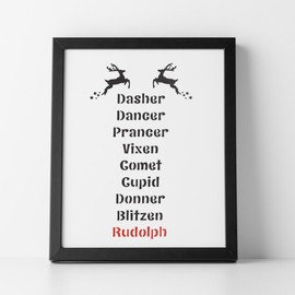 CraftStar Santa's Reindeer Names Stencil - Reusable Christmas Craft/Airbrush Stencil