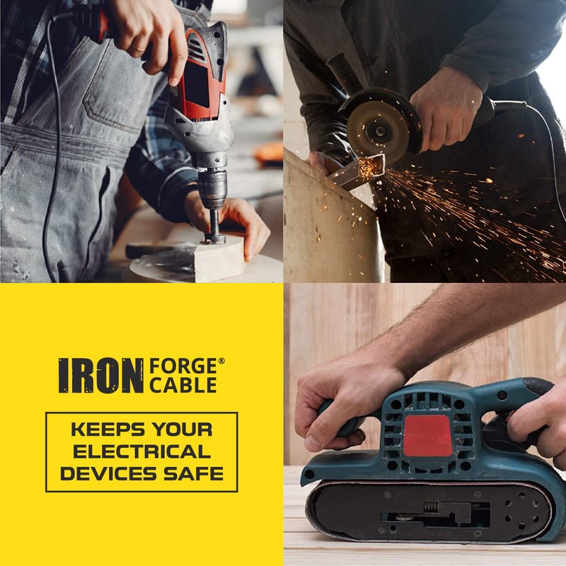 Iron Forge Cable 4 Outlet Heavy Duty Surge Protector Power