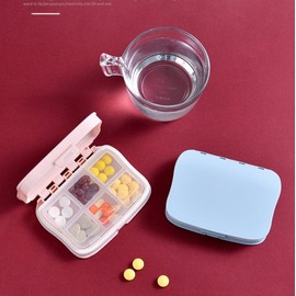 Pastel 6-Compartment Portable Pill Case Organizer Travel 4ea