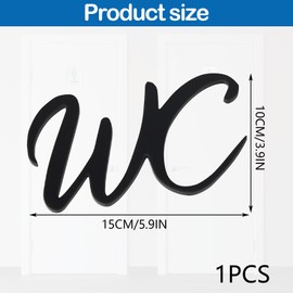 keyxer WC Schild Selbstklebend & Toilettenschild Wetterfest - 15x10/23x12 cm WC Aufkleber mit Doppelseitigem Kleber für Türen und Wände | Schwarz, Innen/Außenbereich, Humorvolle oder Klassische Deko