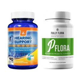 Totally Products Hearing Health Ear Ringing Remedy & Flora Probiotics Immune Health Supplement