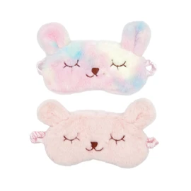 Animal Eye Mask, Set of 2, Silk Eye Mask, Rabbit, Fluffy, Cute, Set Sale, Sleeping, Traveling