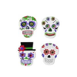 C'top : 12 x Foam Rubber Skull Sticker 4 x 3.4 cm