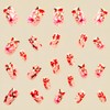 Flower MIXFOSAHN Press on Nails Medium Square Fake Nails Red