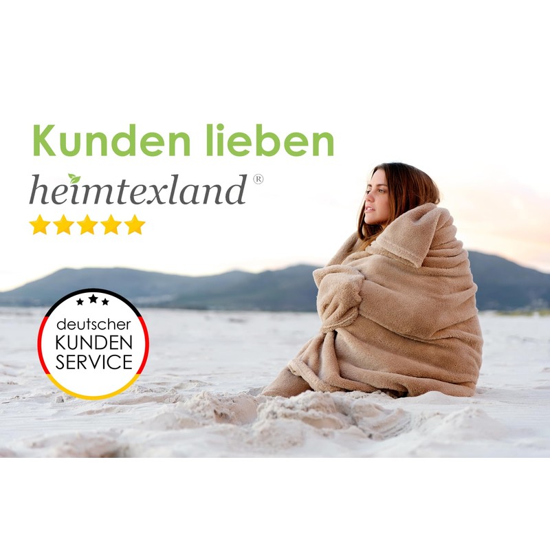 heimtexland Cuddly Blanket, Fluffy Flannel Blanket, Warm OEKO-TEX Bedspread Throw,