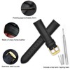 WOCCI 17mm Vintage Leather Watch Strap with Gold Buckle, Replacement