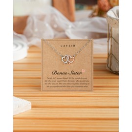 LAVEIR Bonus Sister Gifts, Gifts for Sister in Law Bonus Sister Christmas Mothers Day Gifts Necklace