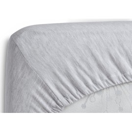 Knit Jersey 100% Cotton 2 Full XL Fitted Bed Sheets (2-Pack) T-Shirt Comfy, Ultra Soft, Breathable, Hypoallergenic, 15" Deep Pocket, 54" x 80", Fits Full XL Size beds (Full XL, Heather Gray)