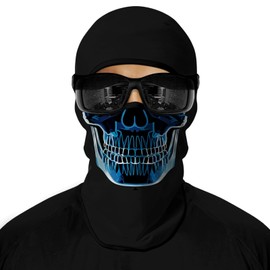 WYSUMMER 3D Balaclava Full Face Mask,Skull Face Shield Motorcycle Head Cover Headwear Mask Ghosts Skull Cover for Men Women (blue face)