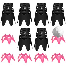 zhuohai 12Pcs Golf Simulator Tees ，Plastic Golf Mat Tees Tools for Outdoor Indoor Winter Turf and Driving Range Home Training Golf Tees(Black)