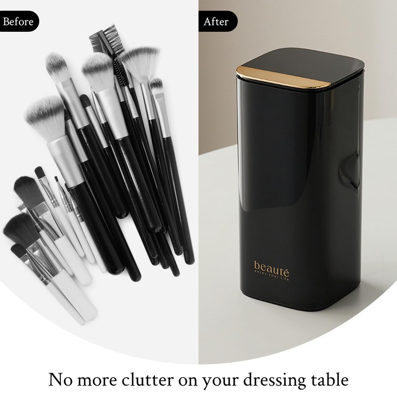 Esdallina Automatic Lifting Makeup Brush Holder with Lid Dustproof Cosmetic
