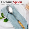 Alpine Cuisine Spoon with Wood Handle 13 Inch - Chrome