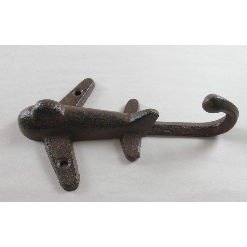 Cast Iron Airplane Themed Single Wall Hook