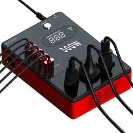 300W Car Power Inverter,Power Inverter 12V DC to 110V AC,Portable Fast Car Outlet Adapter with LED Screen Display/3 AC Outlets/Dual USB/Dual QC3.0/Type-C Port,Camping Emergency