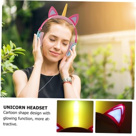 COHEALI 1Pc Unicorn Headset for Glowing Over Ear Headphones with Cartoon Design Lightweight Flexible Compatible with Smartphone Tablet Computer Present