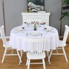 FOLINS&HOME 2 Pack White Round Tablecloth - 60 Inch Waterproof