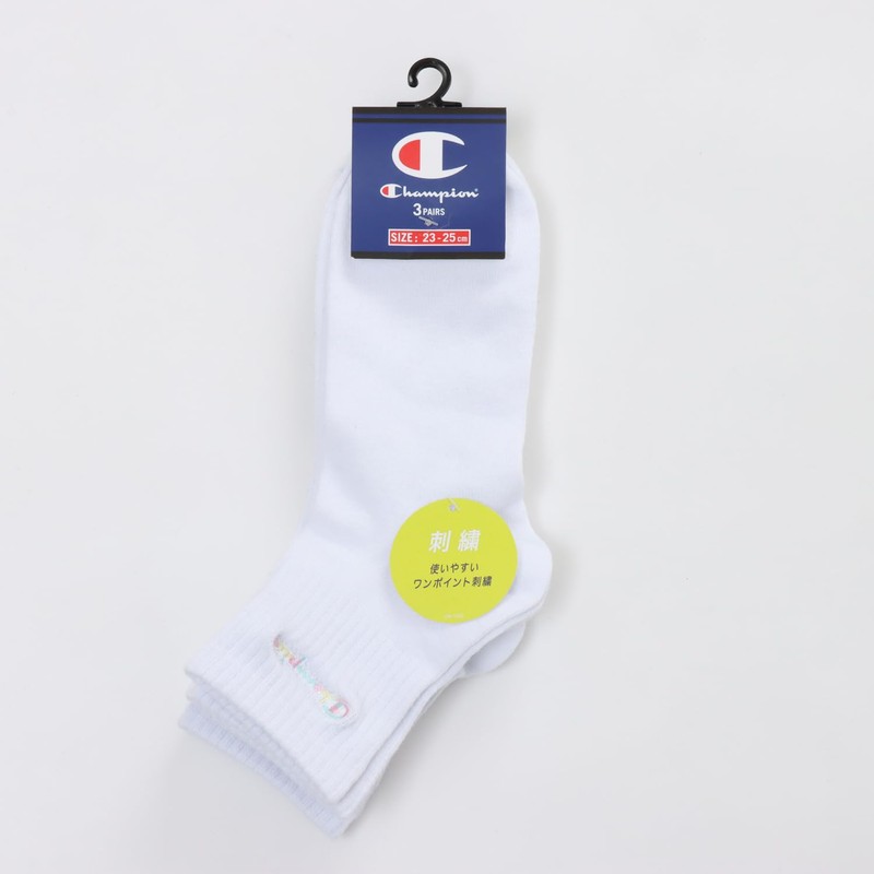 CWSCY204-010-S 3 Pairs Socks with Embroidered Script Logo No Pile