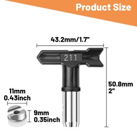 Spray Tips Reversible Spray Nozzles for Airless Paint Sprayer and Spray Guns, Includes Replacement Single Seal (211, 313, 415, 517, 623), 5 Packs