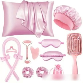 Kit De Cuidado De Belleza Rosa: Rodillo Facial + Cojín Asdf