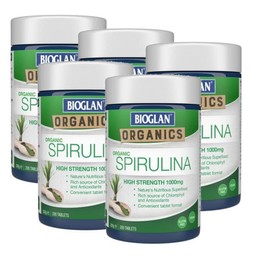 Bioglan Spirulina 1000mg Tablets Bioglan Superfoods Spirulina, 5 Count, 200 Tablets / 바이오글랜 스피루리나 1000mg 타블렛 Bioglan Superfoods Spirulina, 5개, 200정