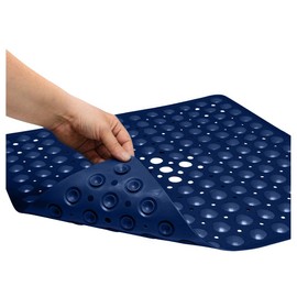 ENKOSI Square Shower Mat for Inside Shower - Shower Mat Non Slip - Non Slip Shower Mat for Elderly - Shower Matts for Showers Anti Slip - Non-slip Shower Mats - in Shower Mat (21x21 Navy Blue)