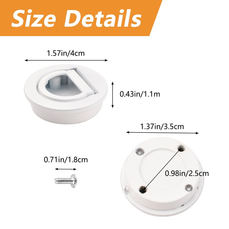 MOROBOR Round Pull Ring Embedded Handle, 4pcs Tatami Hidden Handles