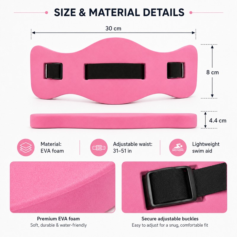 3-Pack EVA Swim Training Belts for Pool Practice – Adjustable