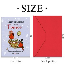 HiFuler Christmas Card for Fiance - 5" x 7" Funny Christmas Cards with Envelopes, Fiance Christmas Card, Christmas Greeting Cards, Christmas Gifts for Fiance for Him, Stocking Stuffers for Fiance