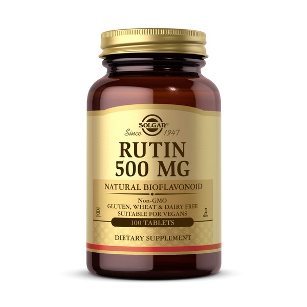 Solgar Rutin 500 mg, 100 Tablets - Antioxidant - Natural Bioflavonoid - Vegan, Gluten Free, Dairy Free, Kosher - 100 Servings