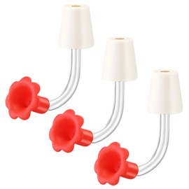 3 Packs Hummingbird Feeder Tube with Stopper Handheld Bird Feeder Replacement Parts Drip Resistant Tip Silicone Flowers for Wine Bottle Outdoor Making Your Own Bird Feeders